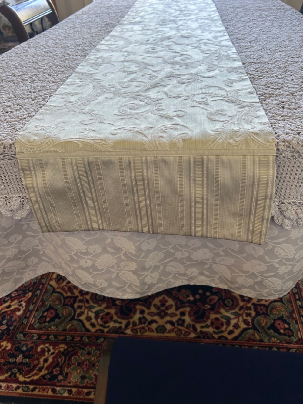 Damask Reversible Table Runner - Picture 5 of 7